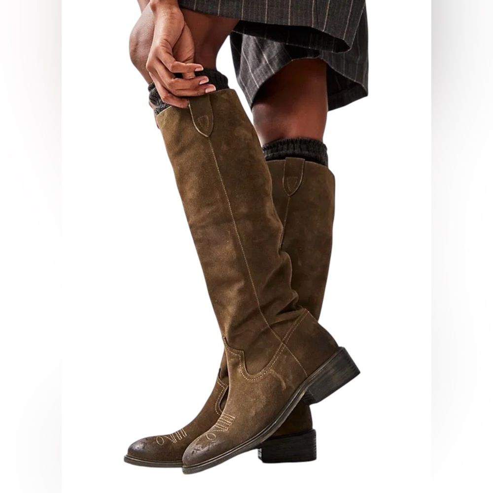 🆕 FREE PEOPLE | ARYA RIDING BOOT | OLIVE | SIZE:  US 6.5 (EU 37)